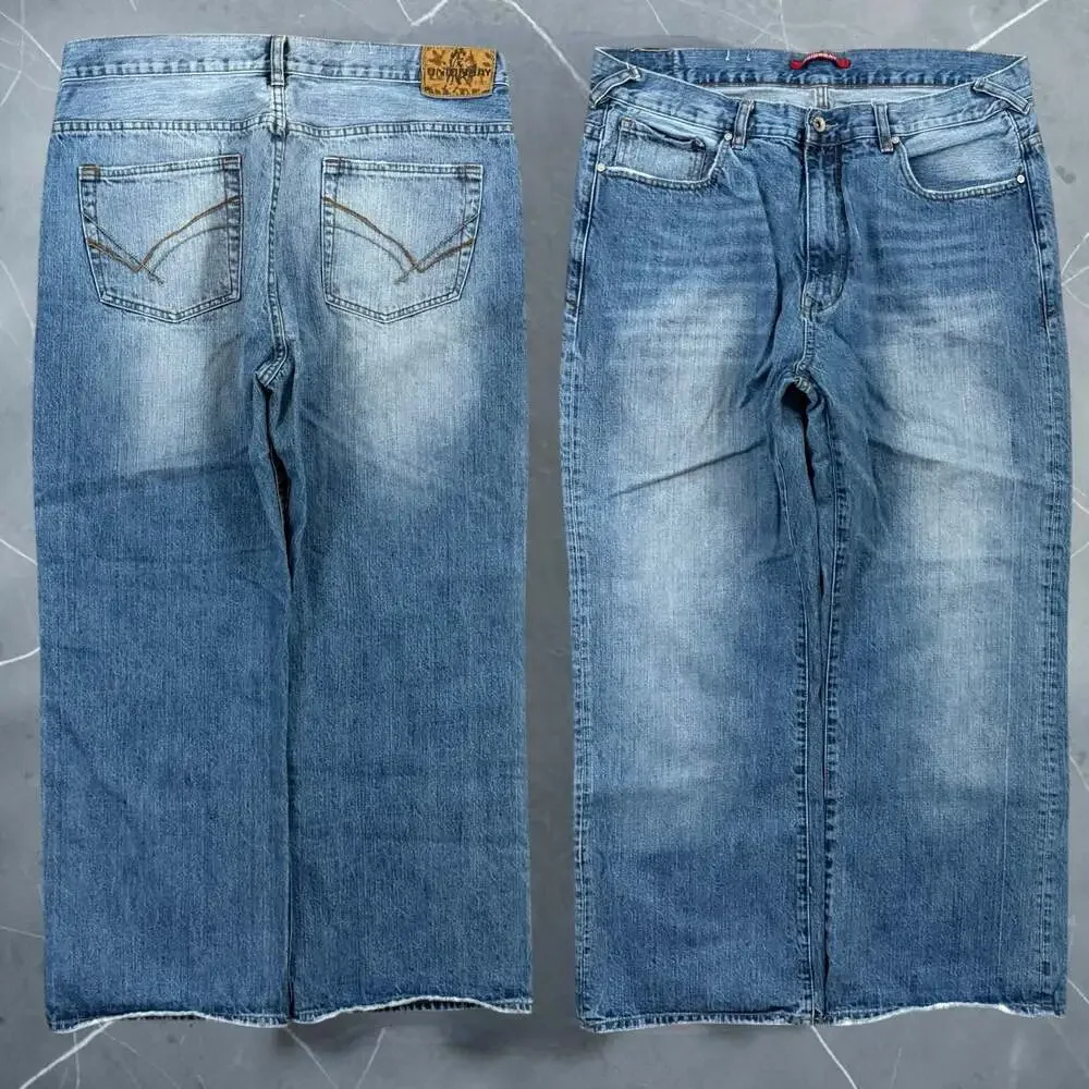 Unionbay Men's Medium Wash Loose Fit Wide Leg Denim Jeans